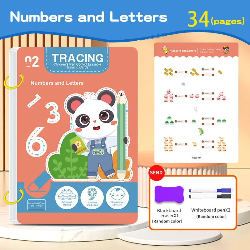 34-Page Reusable Children's Writing Workbook Set