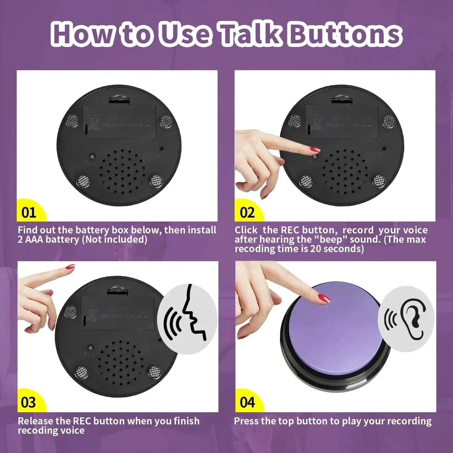 8PCS Dog Voice Buttons for Training
