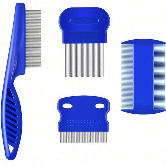 4-Pack Stainless Steel Flea & Lice Combs