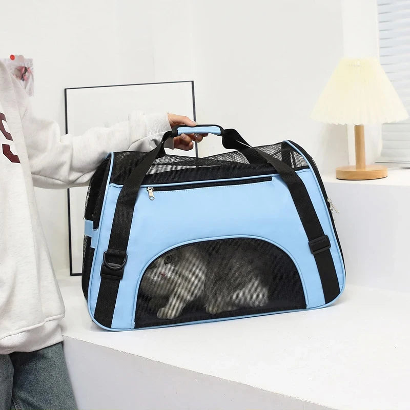 Portable Mesh Cat & Dog Carrier Bag