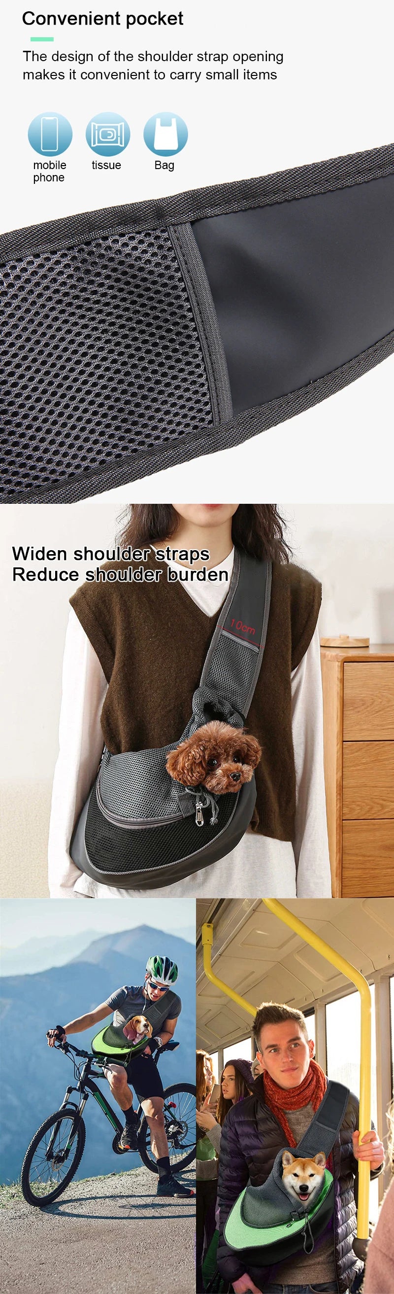 Mesh Pet Carrier Crossbody Shoulder Bag