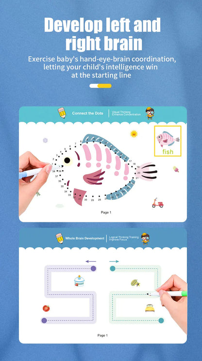 34-Page Reusable Children's Writing Workbook Set