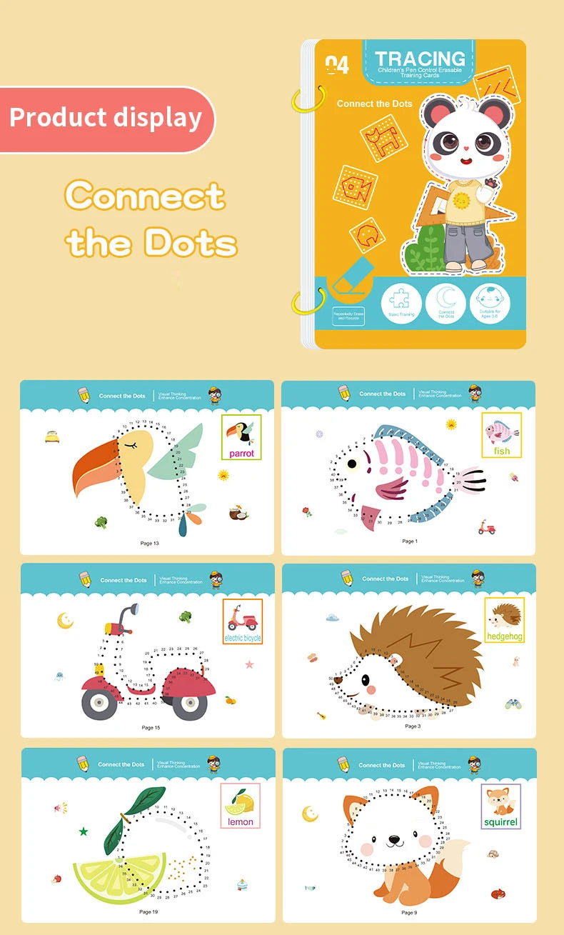 34-Page Reusable Children's Writing Workbook Set