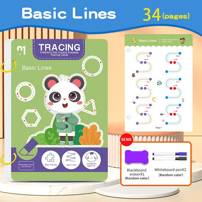 34-Page Reusable Children's Writing Workbook Set