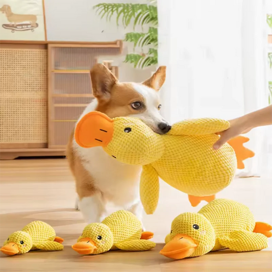 Plush Yellow Duck Hug Toy for Dogs