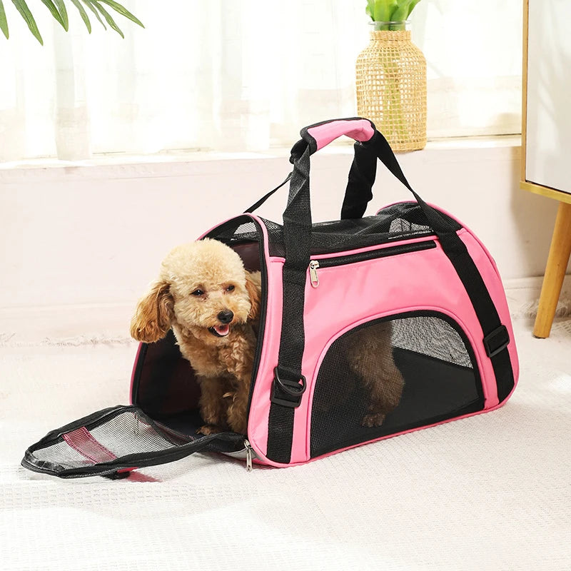 Portable Mesh Cat & Dog Carrier Bag