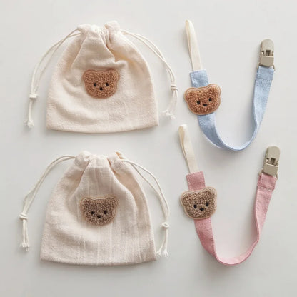 Cute Bear Baby Pacifier Clip Holder