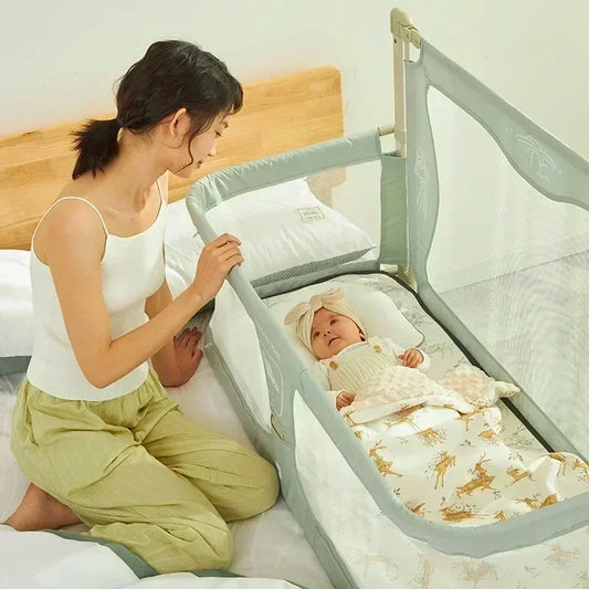 Foldable Dual-Use Baby Cot Bed