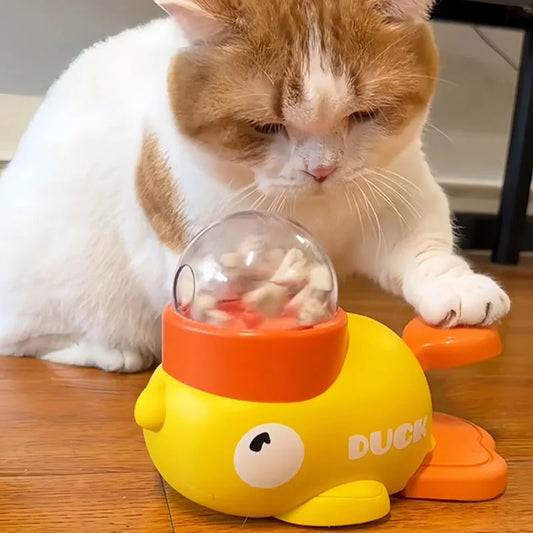Interactive Yellow Duck Pet Feeding Toy