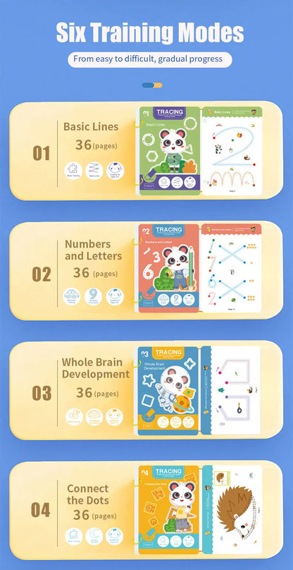 34-Page Reusable Children's Writing Workbook Set