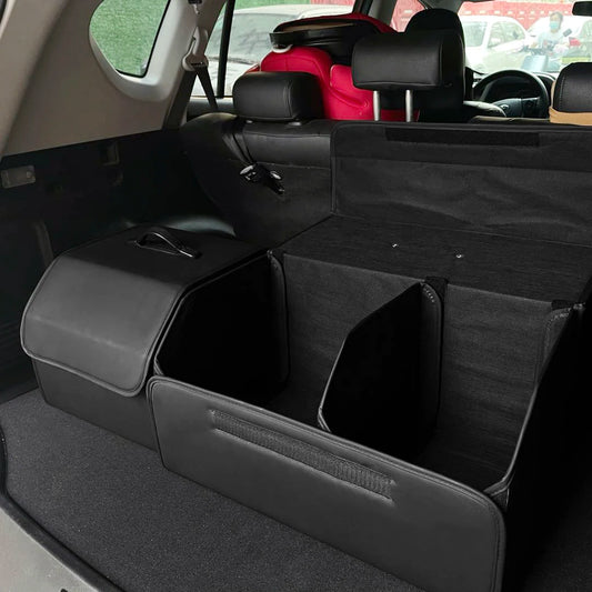 PU Leather Car Trunk Storage Organizer